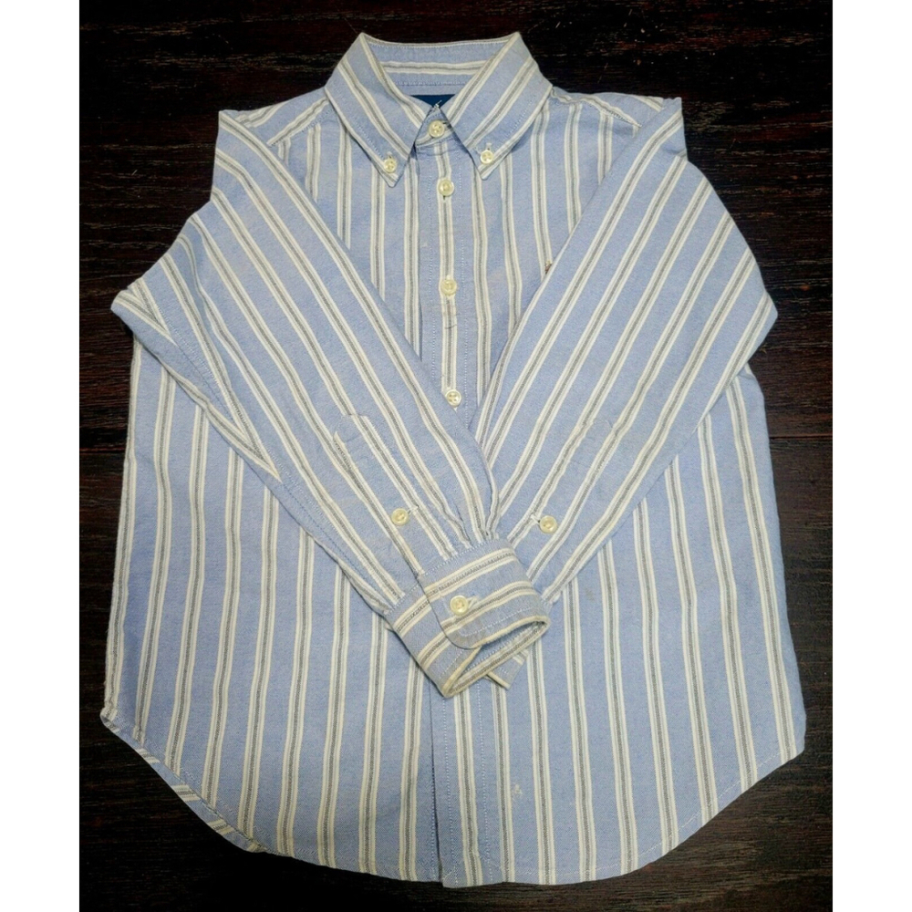 Ralph Lauren Polo Boys LS Button Down Shirt Full Color Pony Striped Size 4